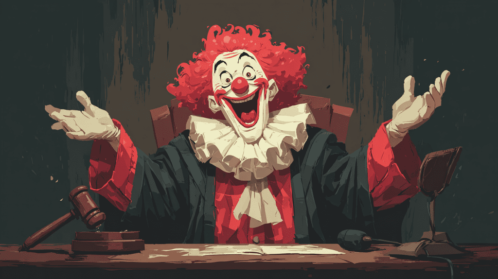 Das aktuelle Bild hat keinen Alternativtext. Der Dateiname ist: Clownrichter.png